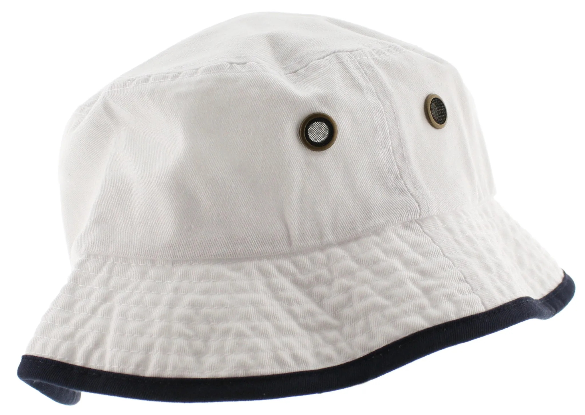 100% Cotton Classic Bucket Hat with Contrasting Trim