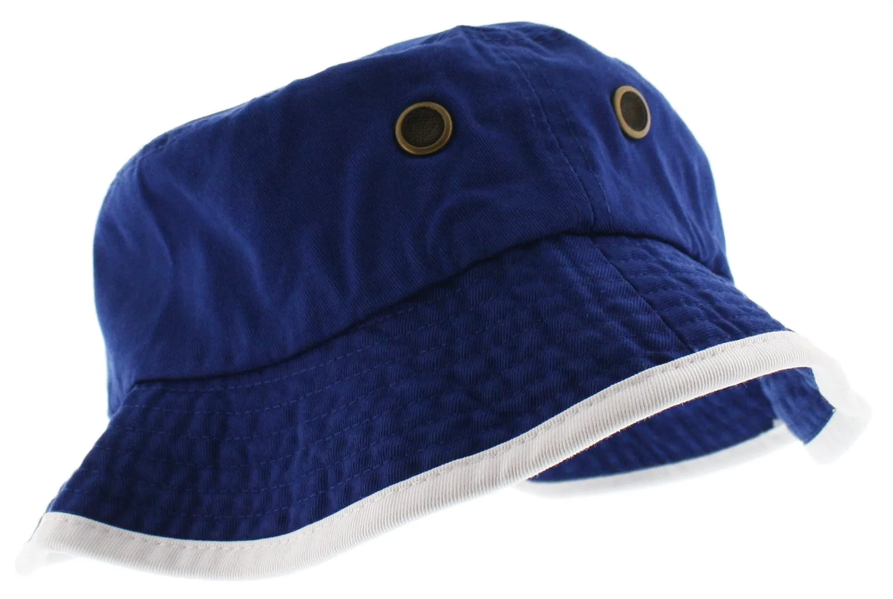 100% Cotton Classic Bucket Hat with Contrasting Trim