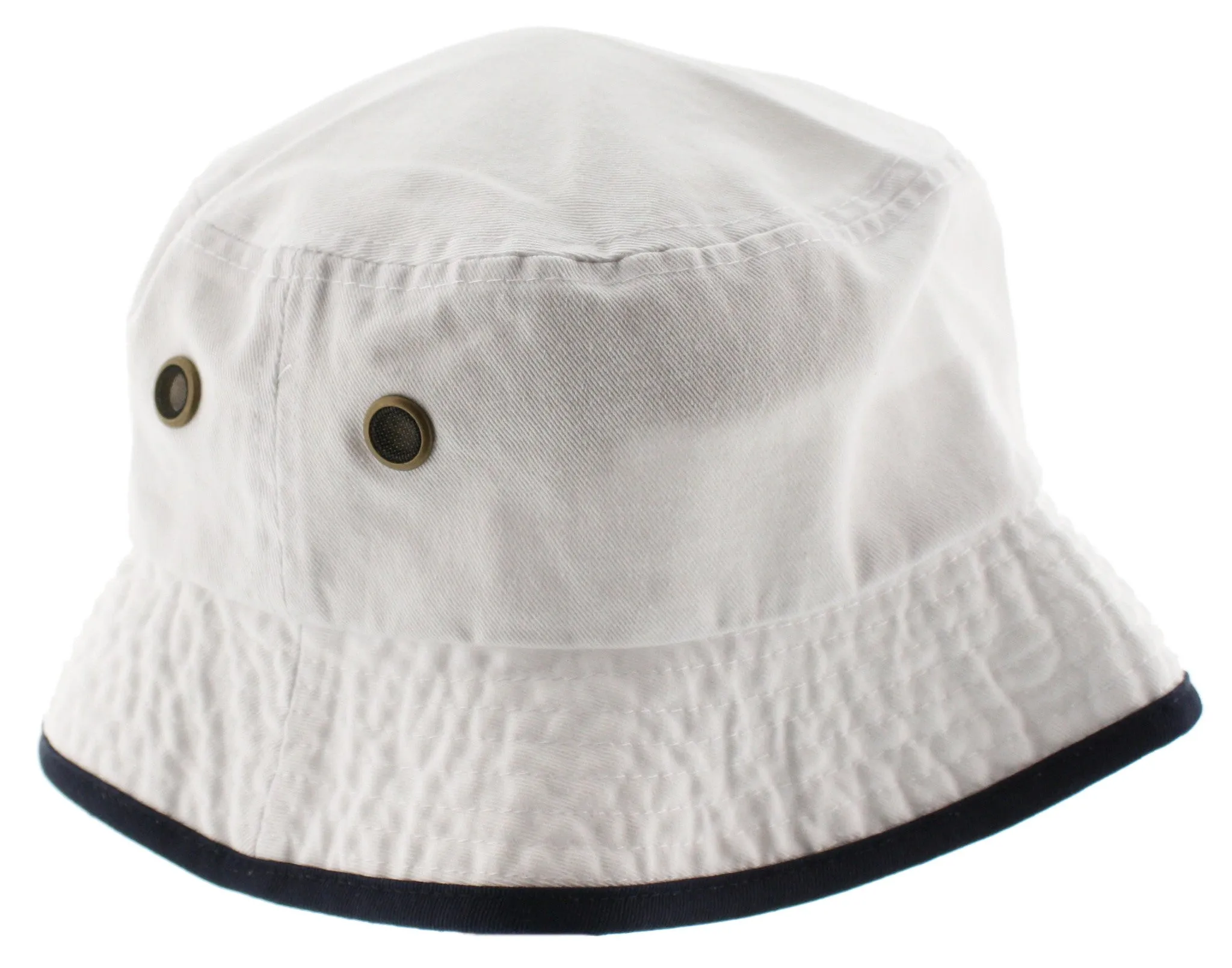 100% Cotton Classic Bucket Hat with Contrasting Trim