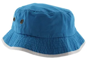 100% Cotton Classic Bucket Hat with Contrasting Trim