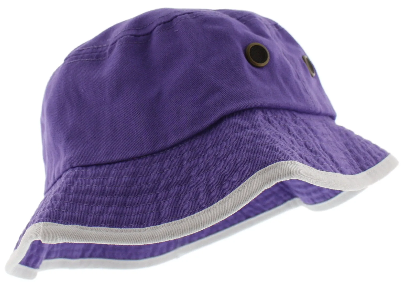 100% Cotton Classic Bucket Hat with Contrasting Trim