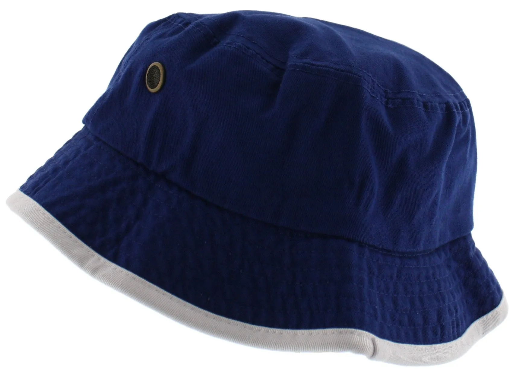 100% Cotton Classic Bucket Hat with Contrasting Trim