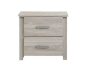 2 Drawers Bedside Table In White Oak
