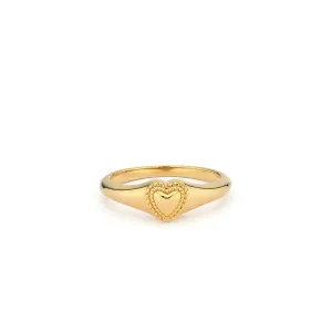 24Kae Structure Heart Ring, Gold