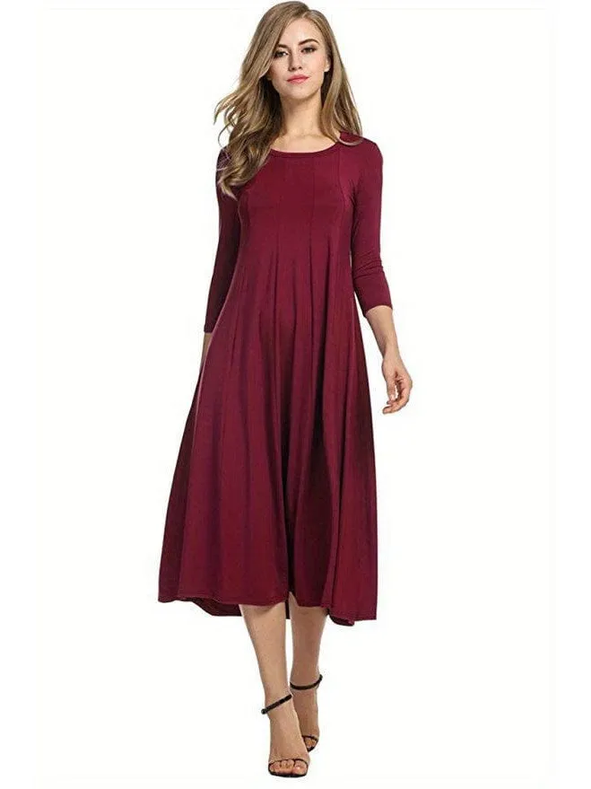 3/4 Sleeve A-line Dress