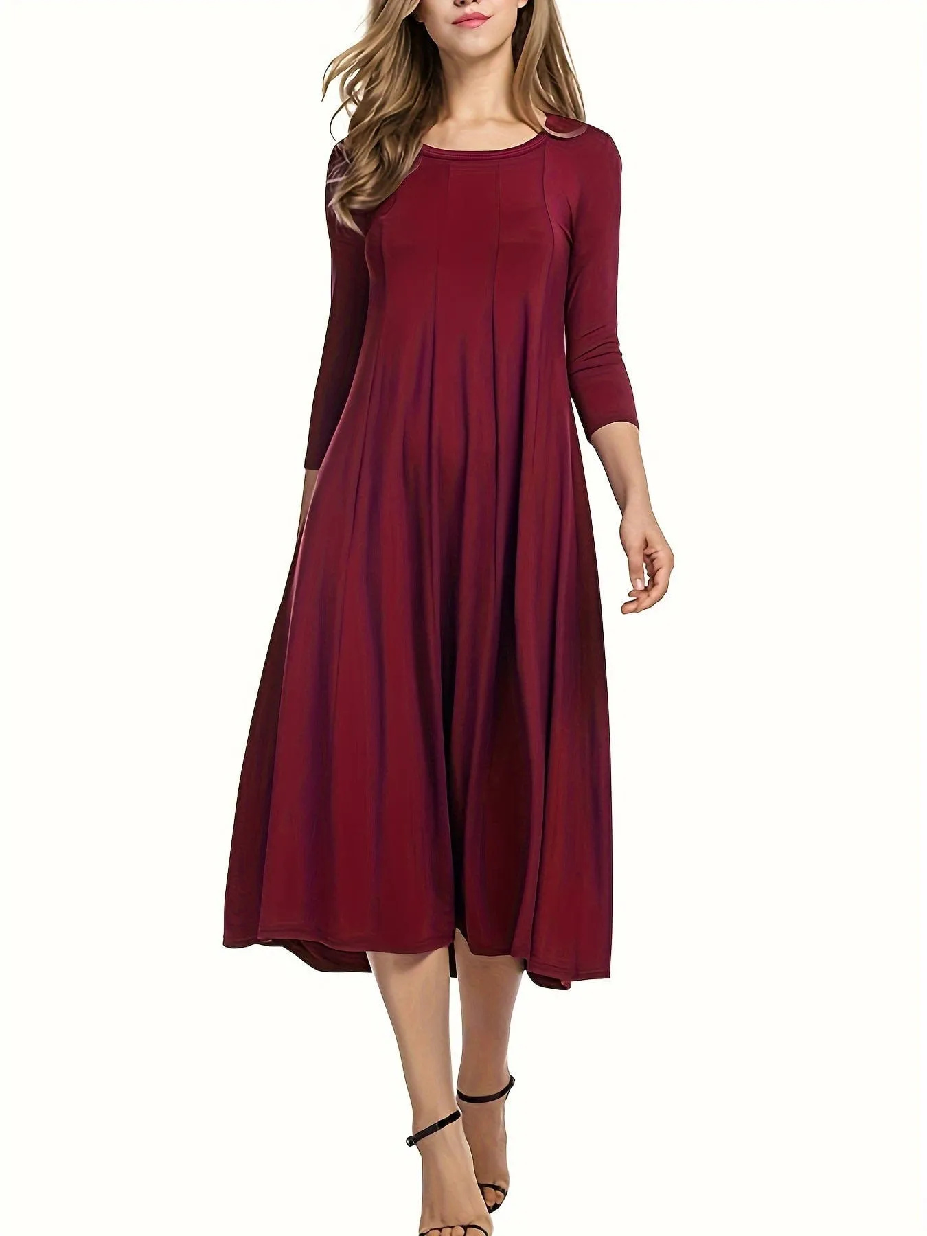 3/4 Sleeve A-line Dress