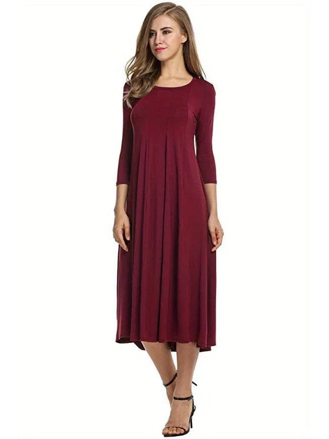 3/4 Sleeve A-line Dress
