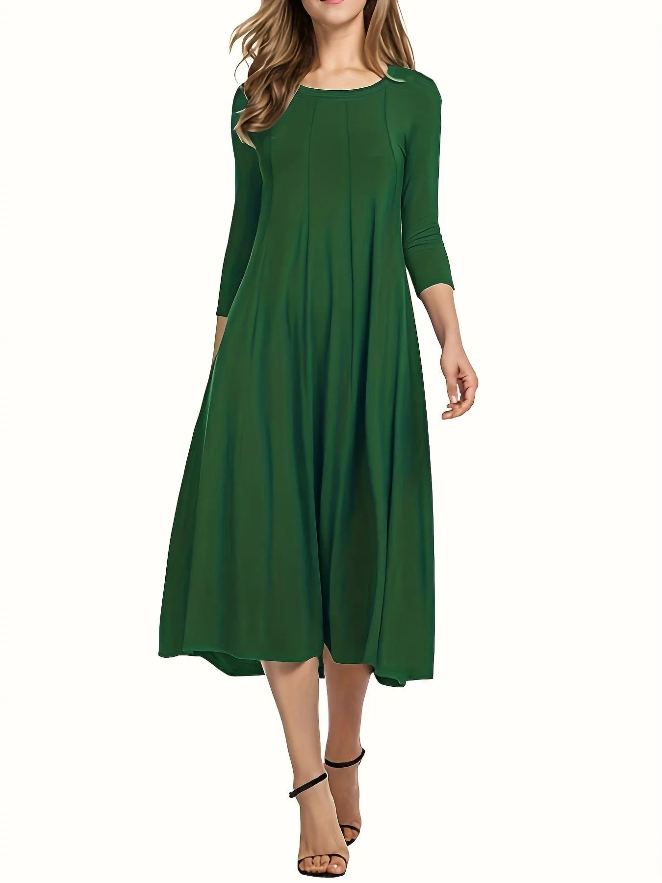 3/4 Sleeve A-line Dress