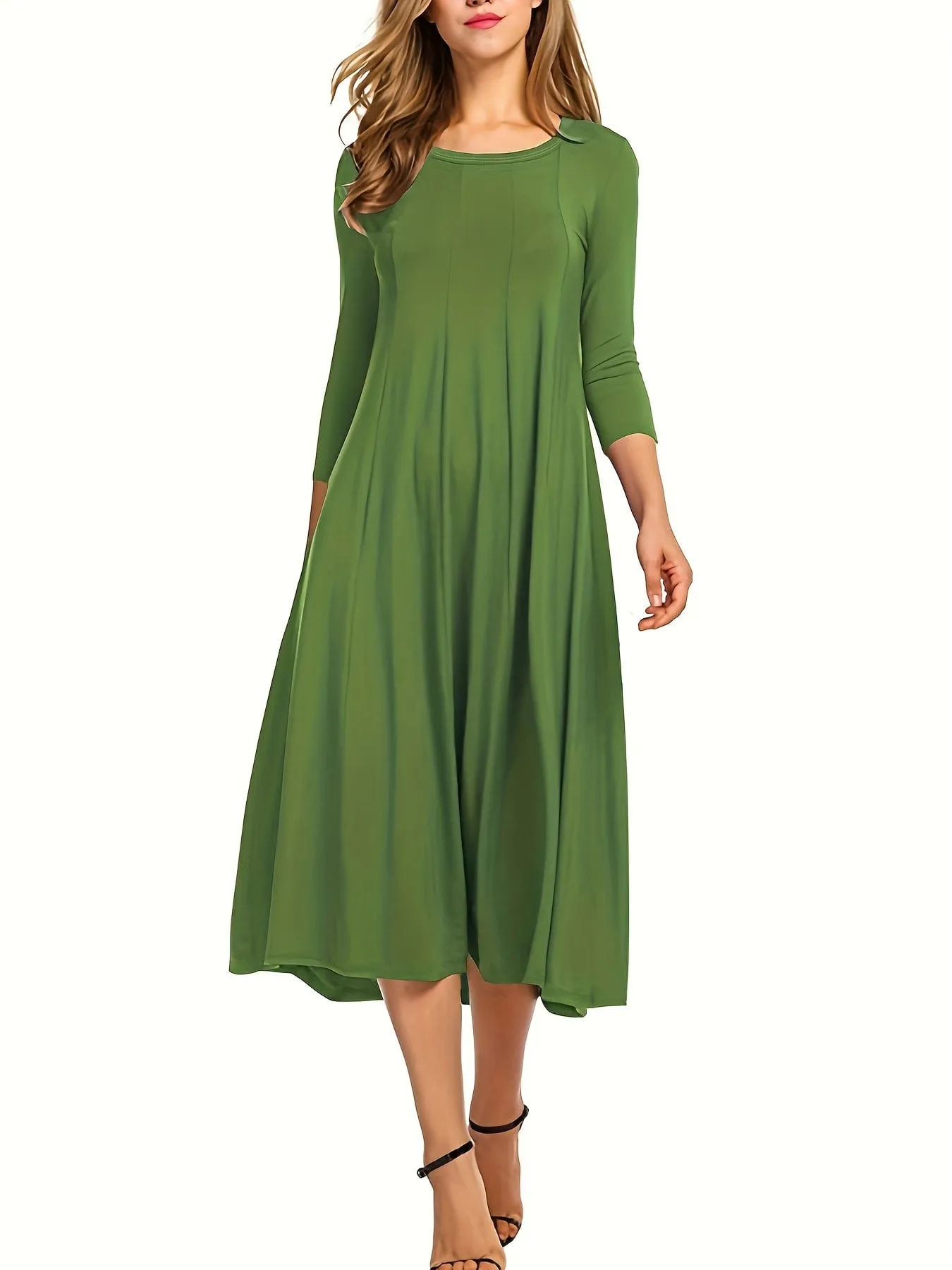 3/4 Sleeve A-line Dress
