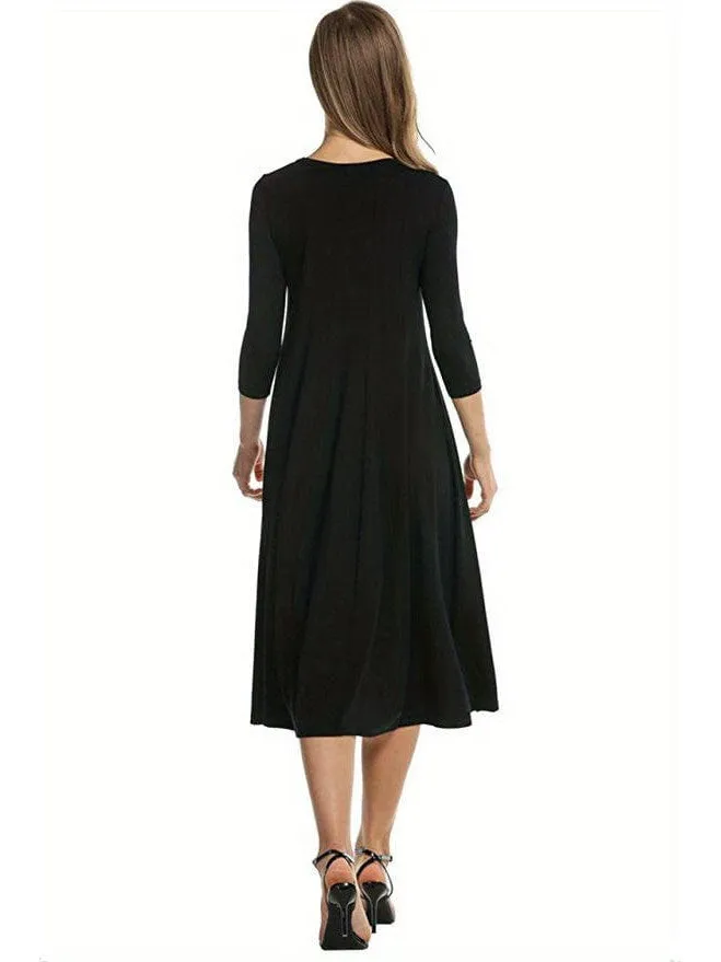 3/4 Sleeve A-line Dress