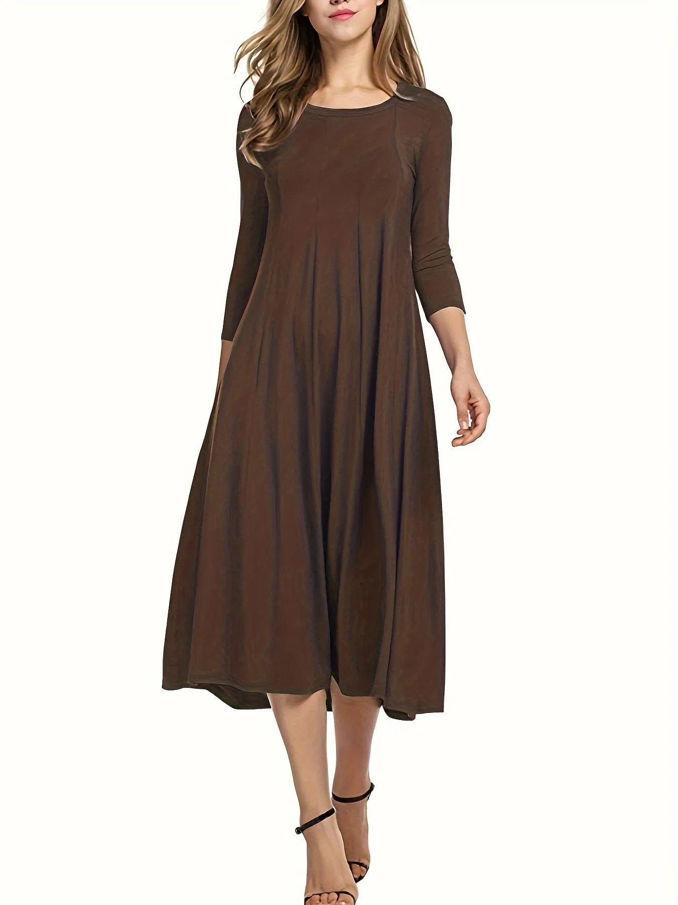 3/4 Sleeve A-line Dress