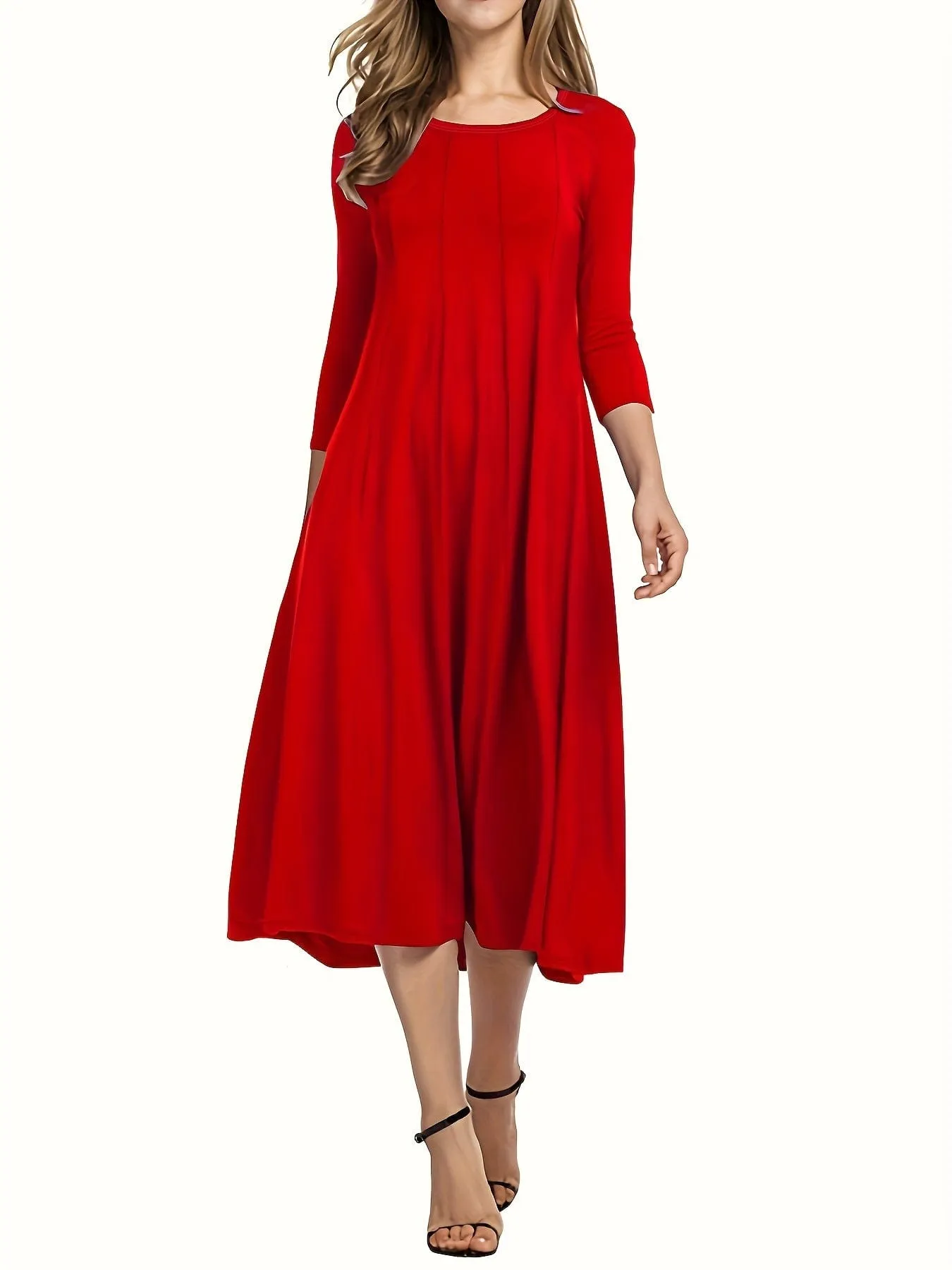 3/4 Sleeve A-line Dress