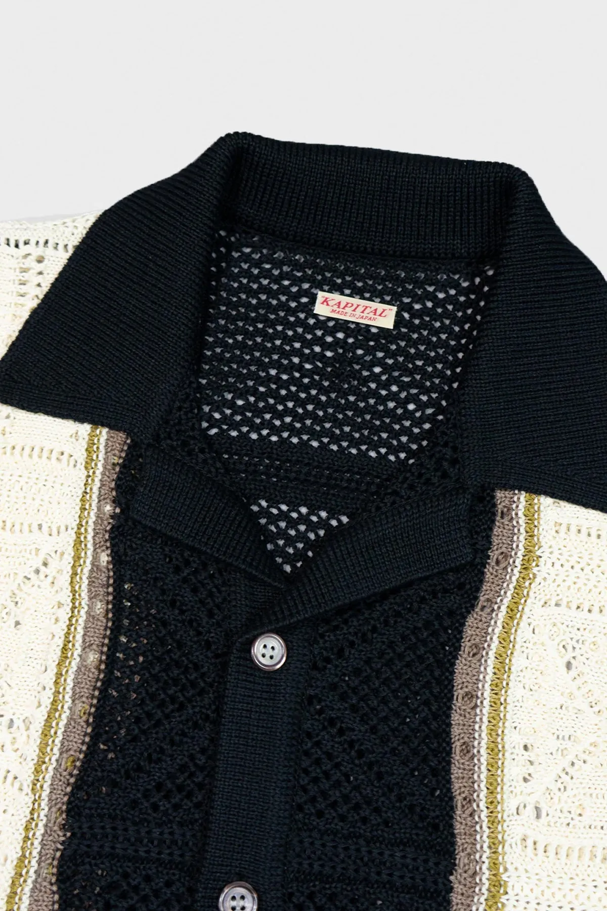 7G Crochet Knit TENNESSEE Aloha Polo - Black