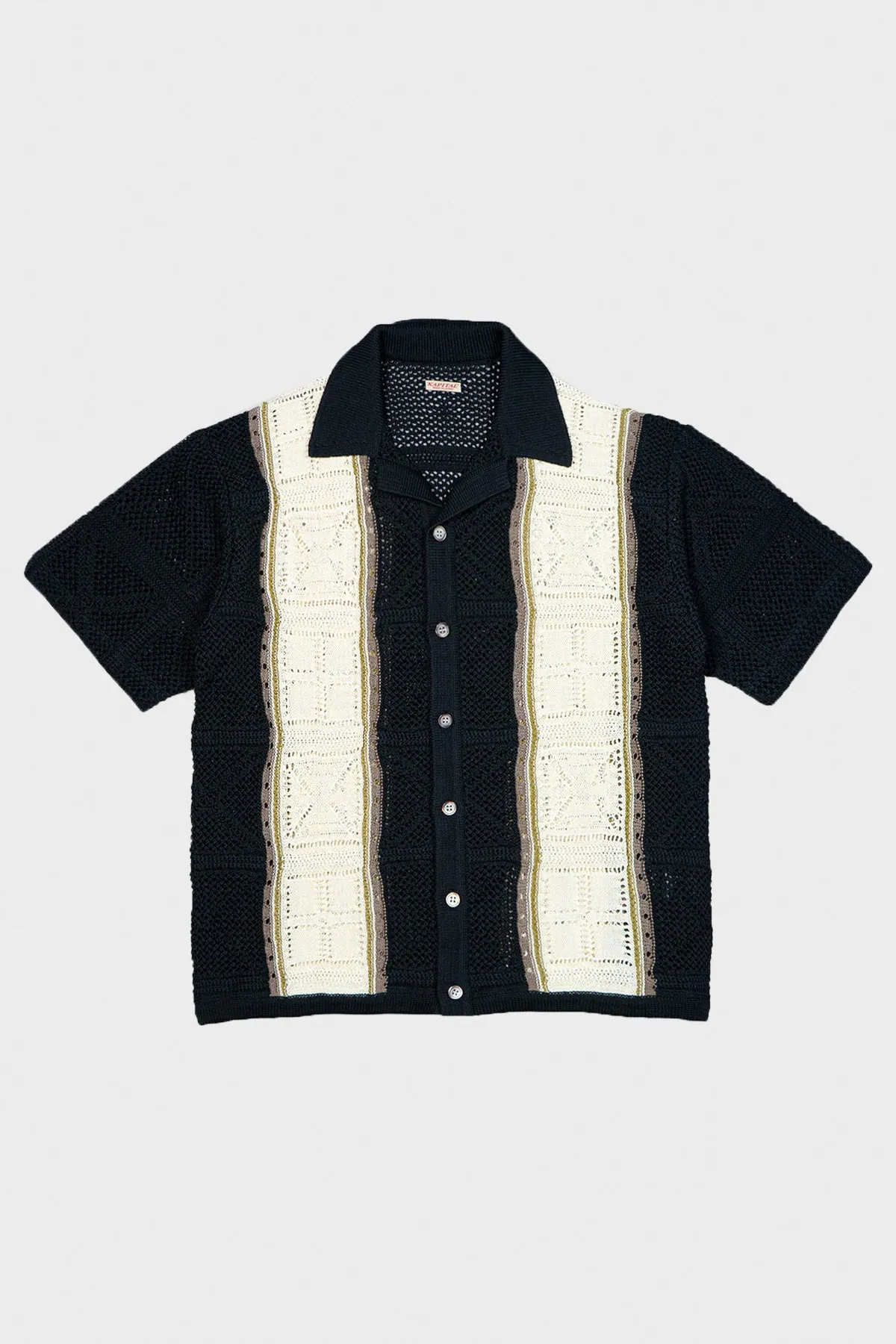 7G Crochet Knit TENNESSEE Aloha Polo - Black