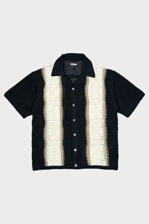 7G Crochet Knit TENNESSEE Aloha Polo - Black