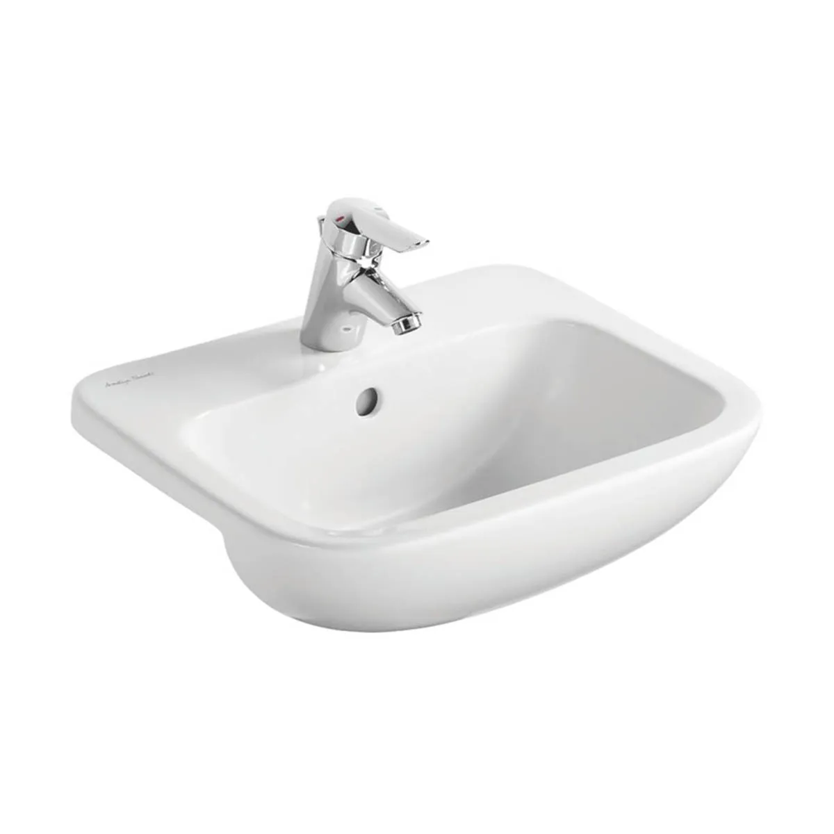 Bathroom Sink Washbasin Semi-Countertop Ceramic Durable Rectangular 500mm
