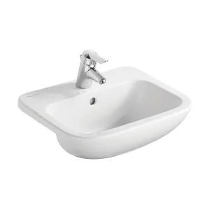 Bathroom Sink Washbasin Semi-Countertop Ceramic Durable Rectangular 500mm