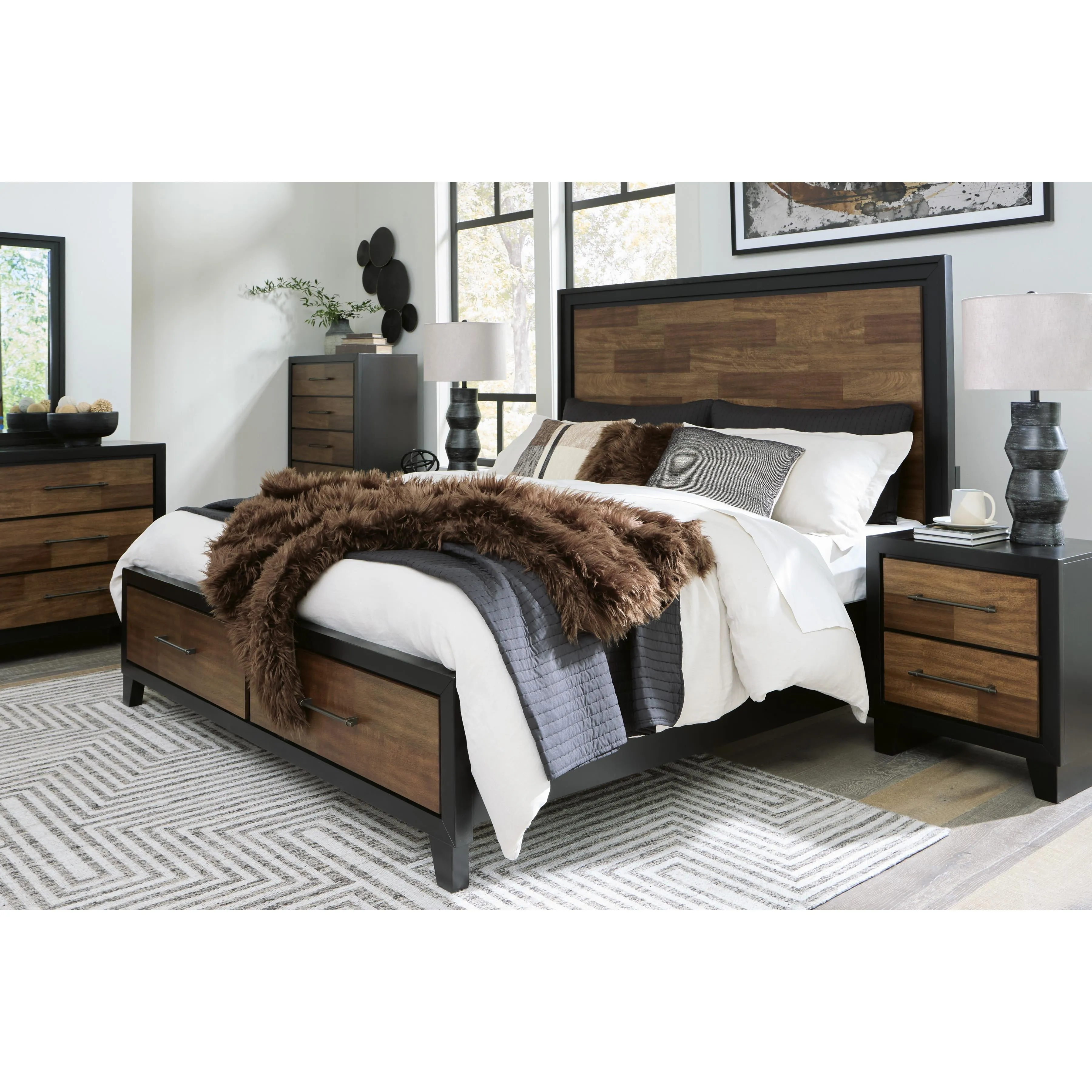 Benchcraft Kraeburn California King Panel Bed with Storage B496-58/B496-56S/B496-194