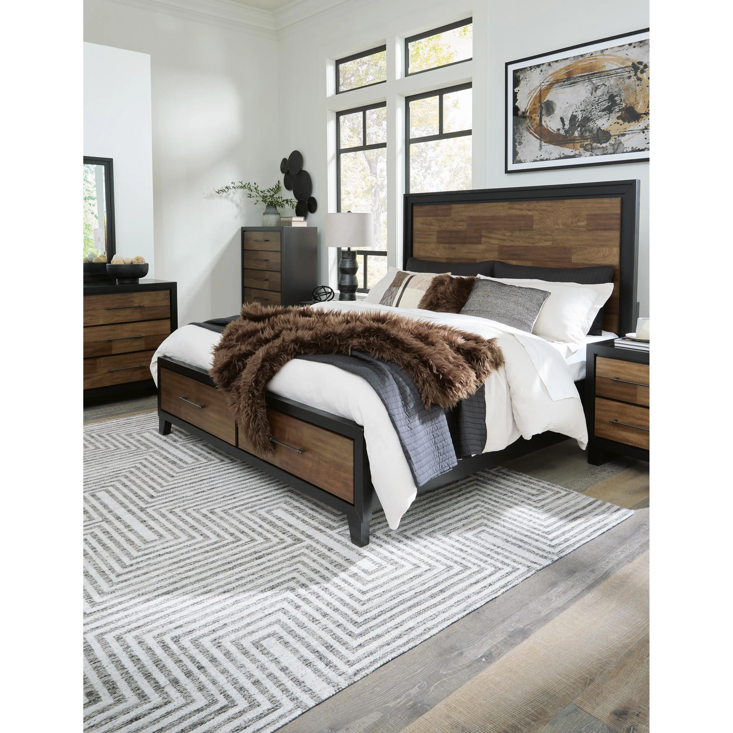 Benchcraft Kraeburn California King Panel Bed with Storage B496-58/B496-56S/B496-194