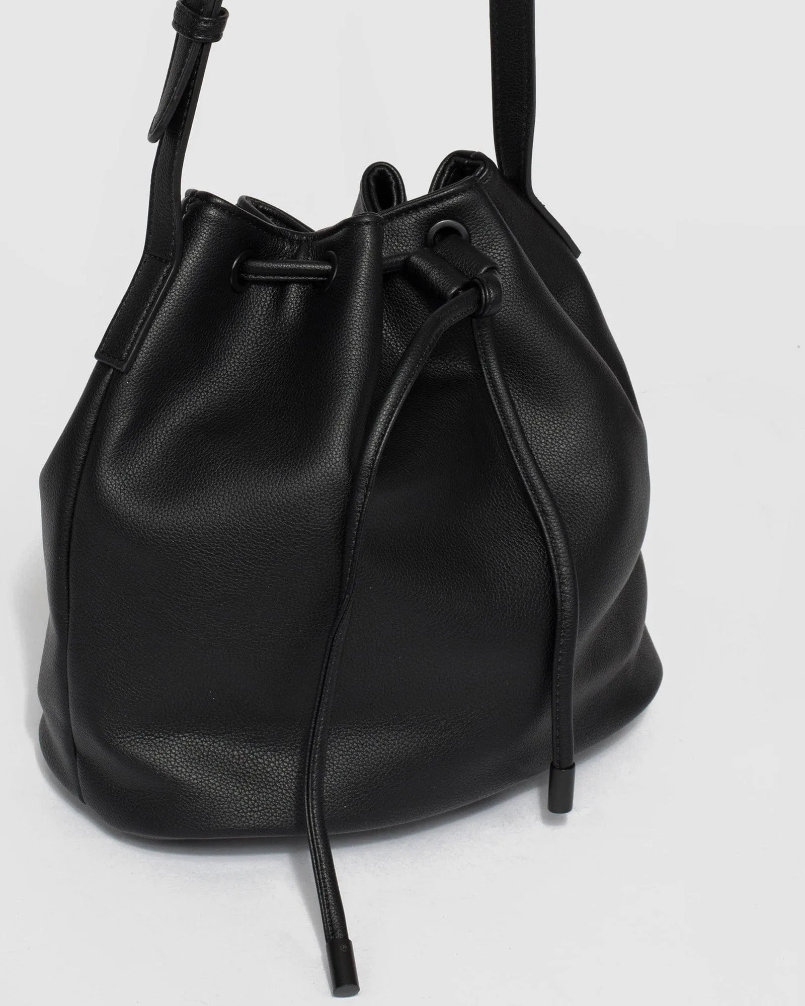 Black Giselle Drawstring Bag