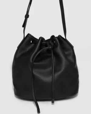 Black Giselle Drawstring Bag