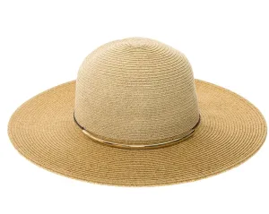 Boardwalk Style Straw Sun Hat with Gold Charm