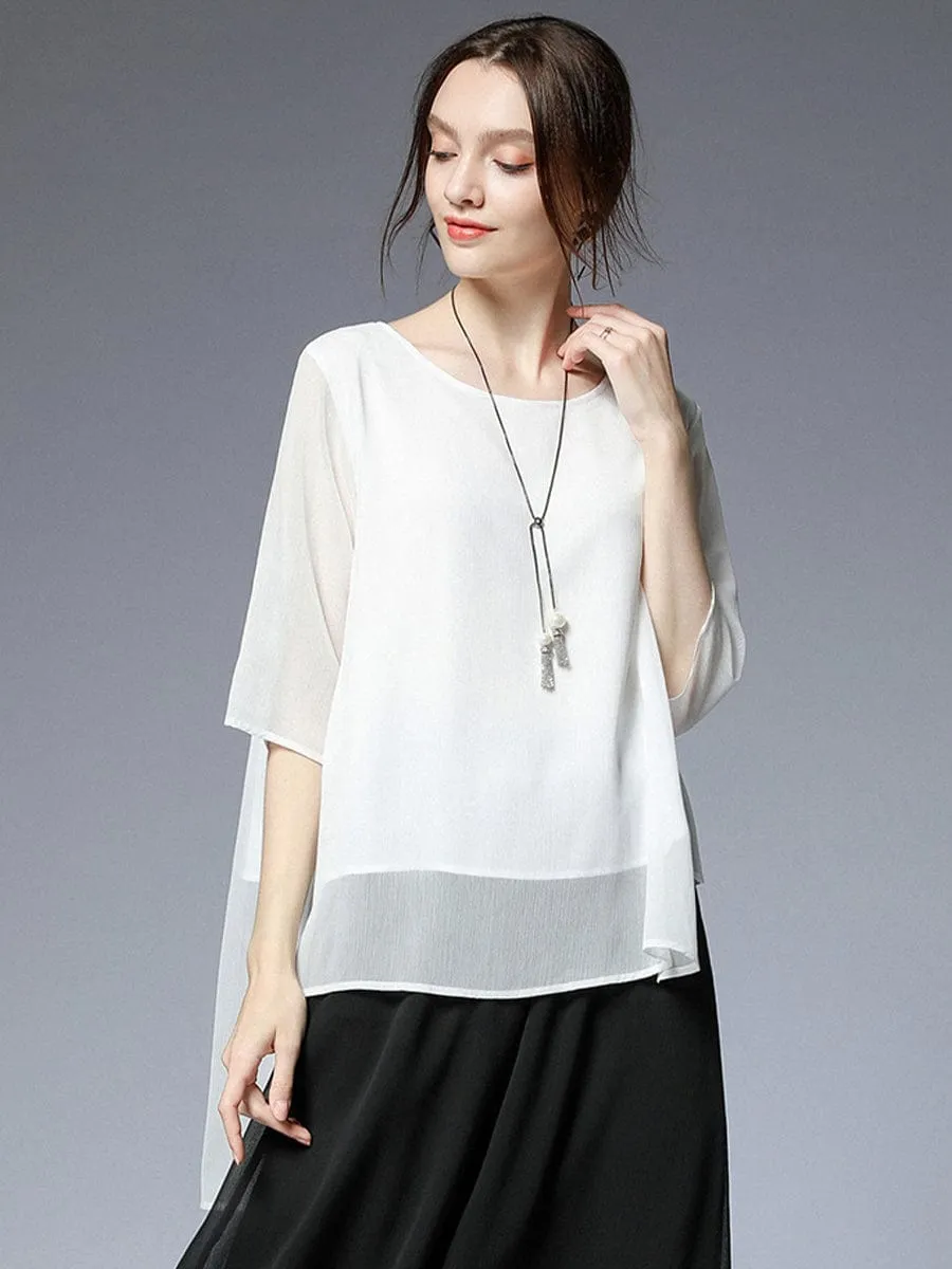 Casual and Dressy Sheer Blouse