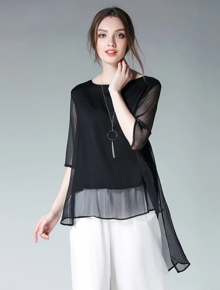 Casual and Dressy Sheer Blouse