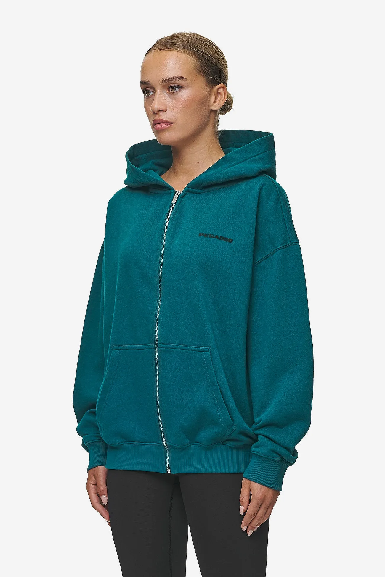 Clarita Oversized Sweat Jacket Washed Urban Turquoise Black Gum
