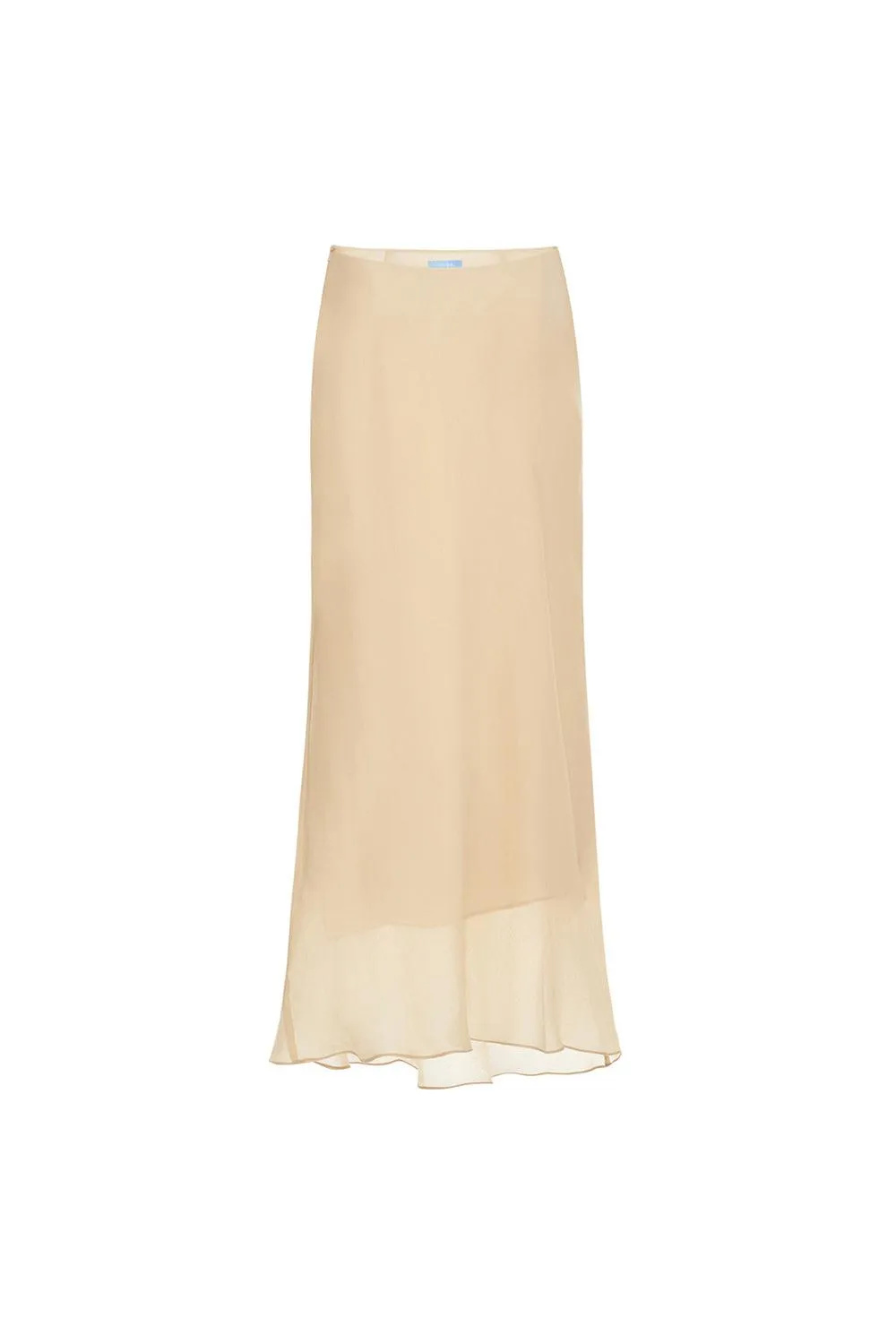 Donna Straight Wavy Silk Crepe Ankle Length Skirt