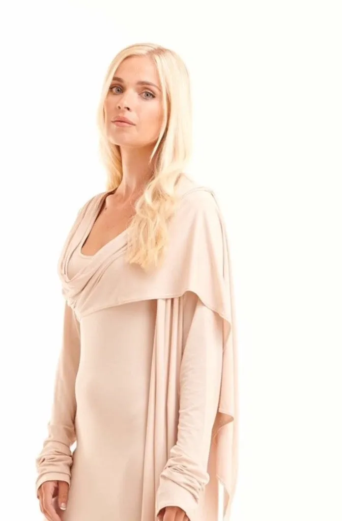 DRAPE SHRUG ECRU