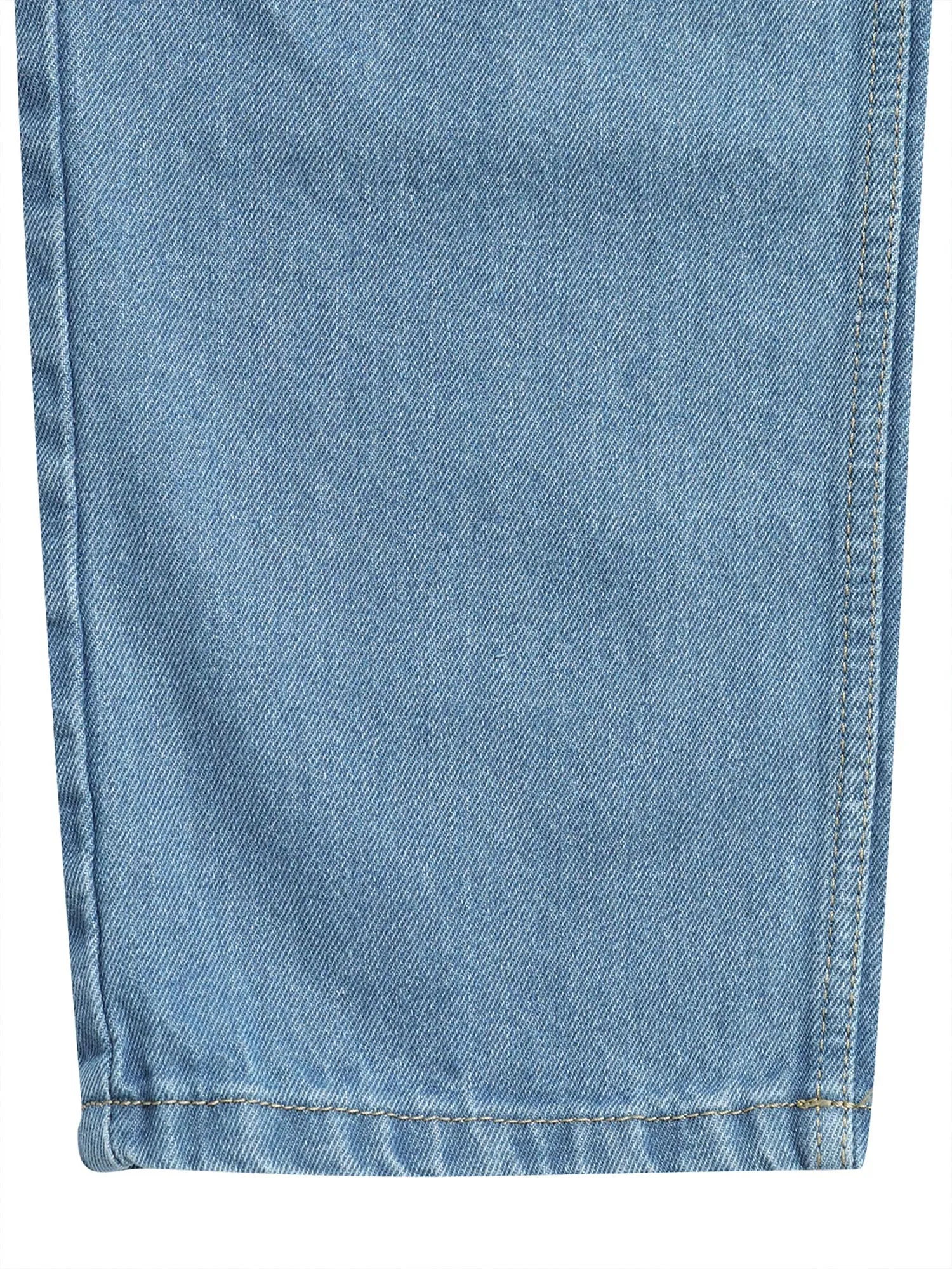 Duca Relaxed Mid Blue Pleated Denim