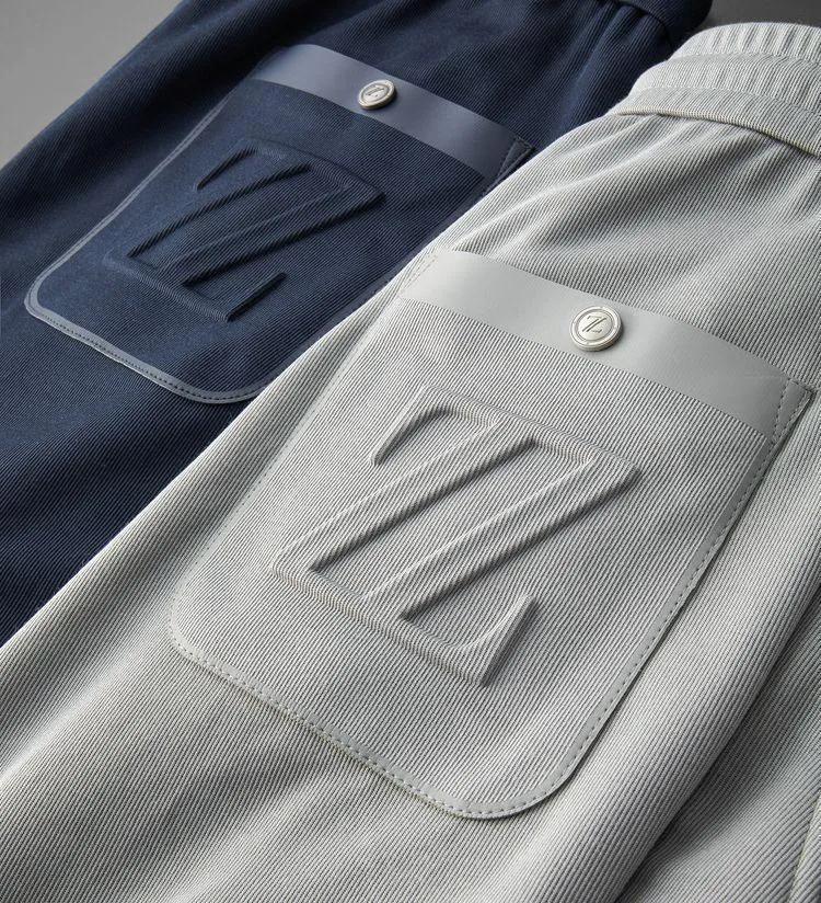 Embroidered Sports Style Casual Pants with ZZ Letters
