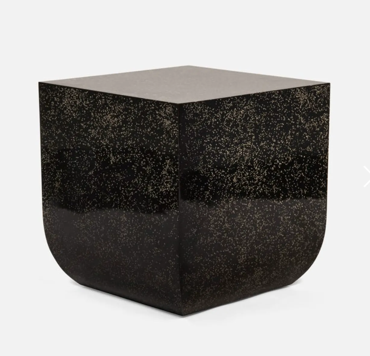 Glossy Black Terrazzo Side Table