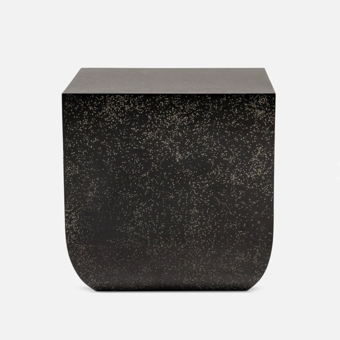 Glossy Black Terrazzo Side Table