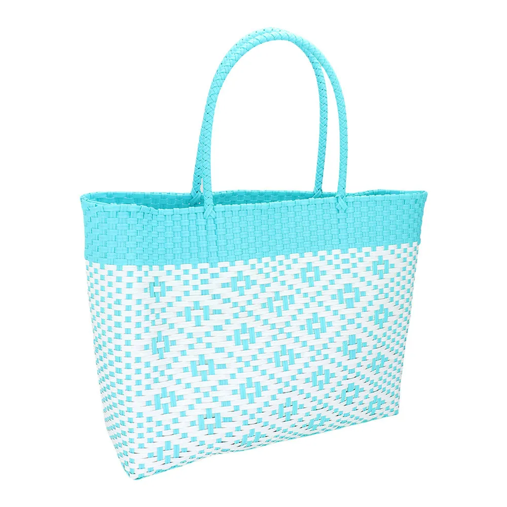 iLLASPARKZ Aztec Pattern Basket Weave Tote Bag / Shoulder Bag