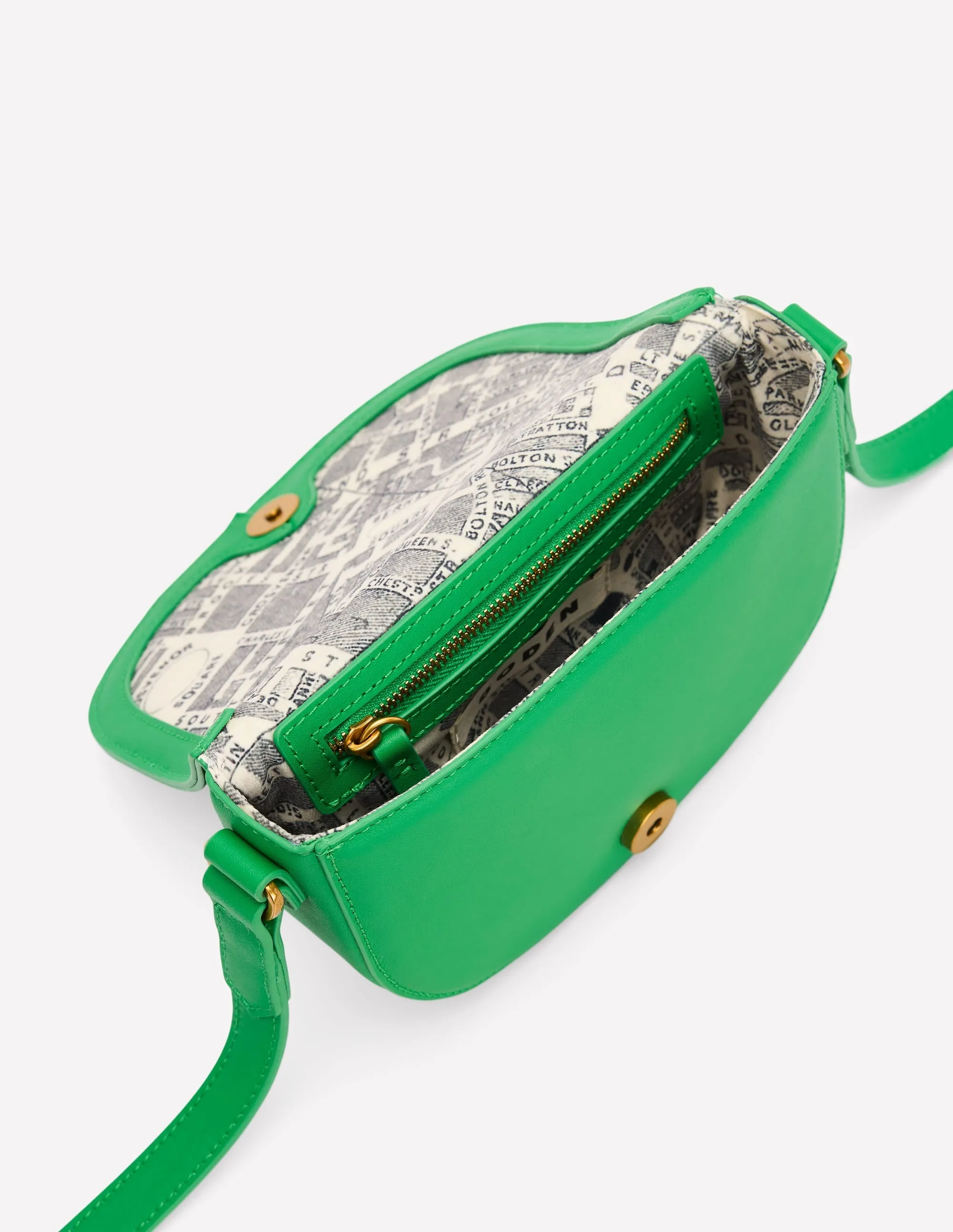 Iris Leather Mini Satchel-Green