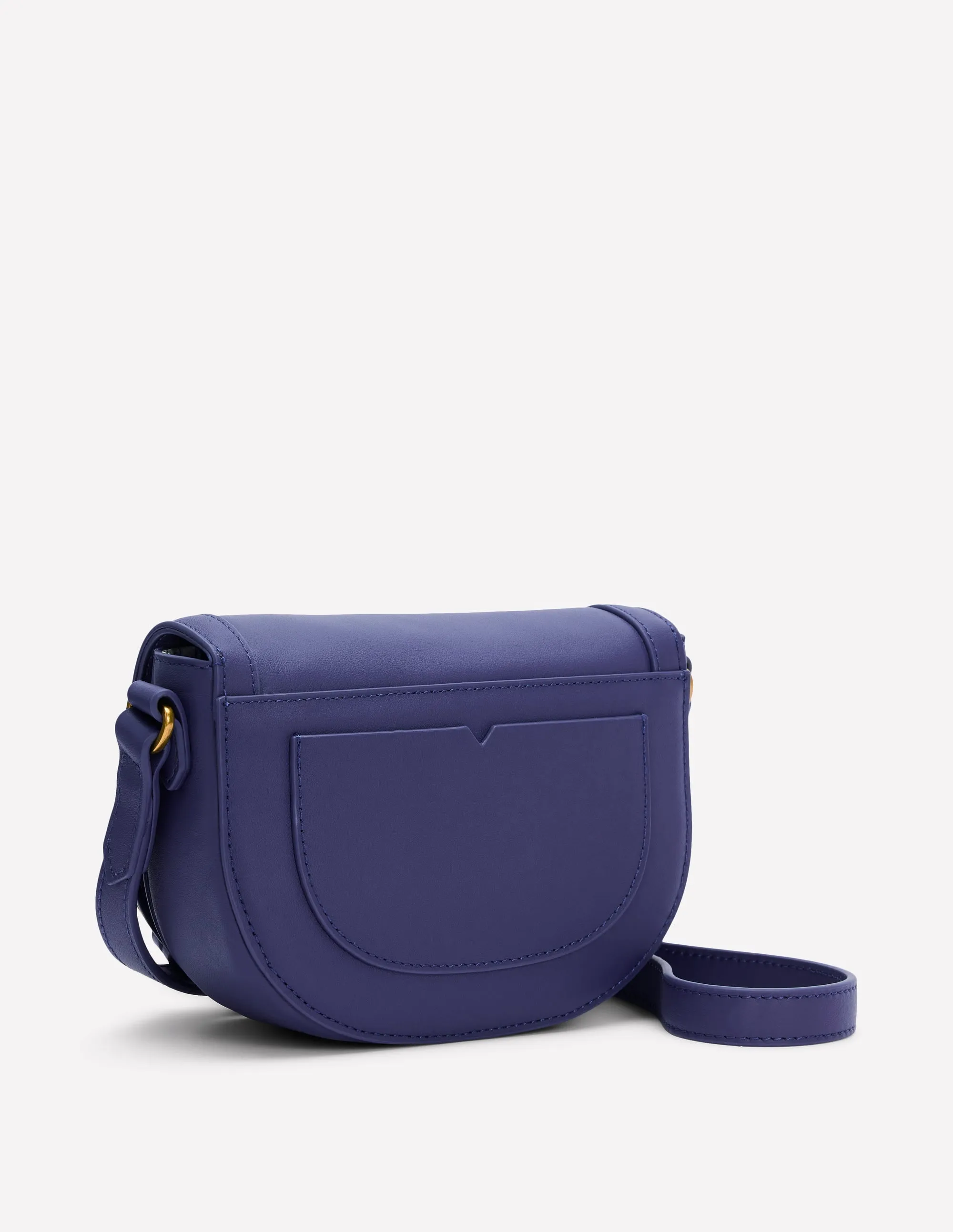Iris Leather Mini Satchel-Navy