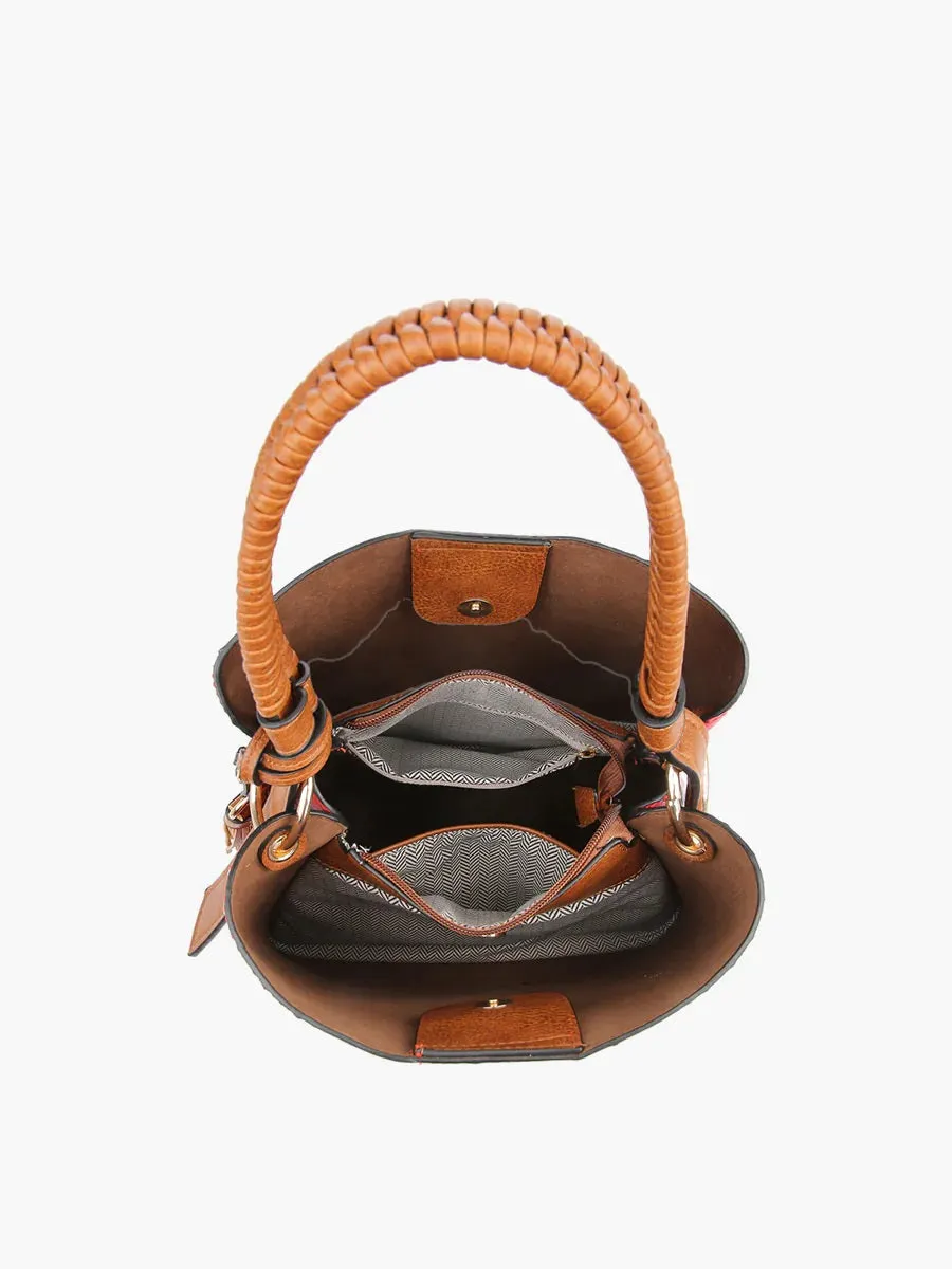 Jen & Co Olivia Crocodile Texture Hobo Bag In Chocolate Brown