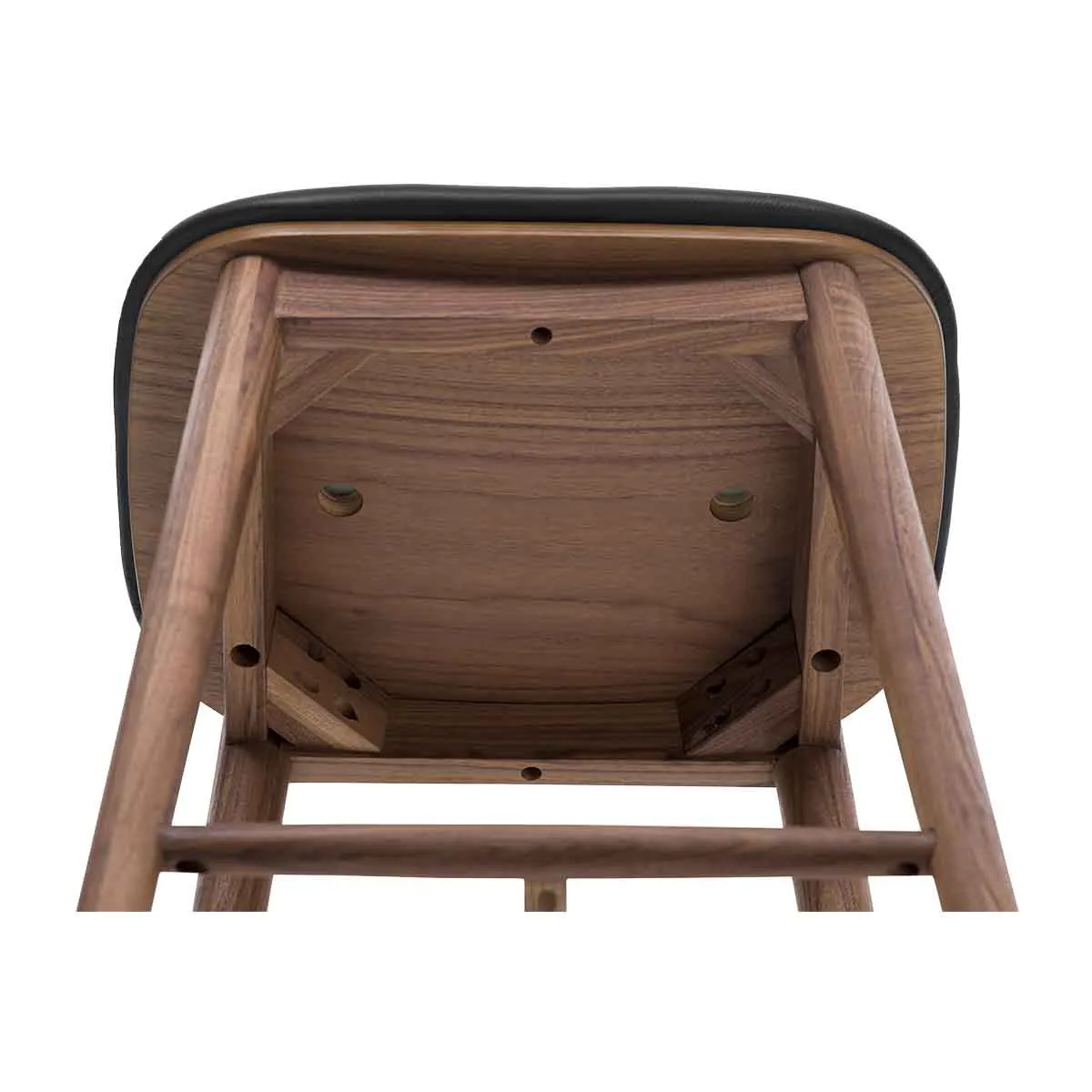 Lando Leather Backless Bar Stool (Walnut)