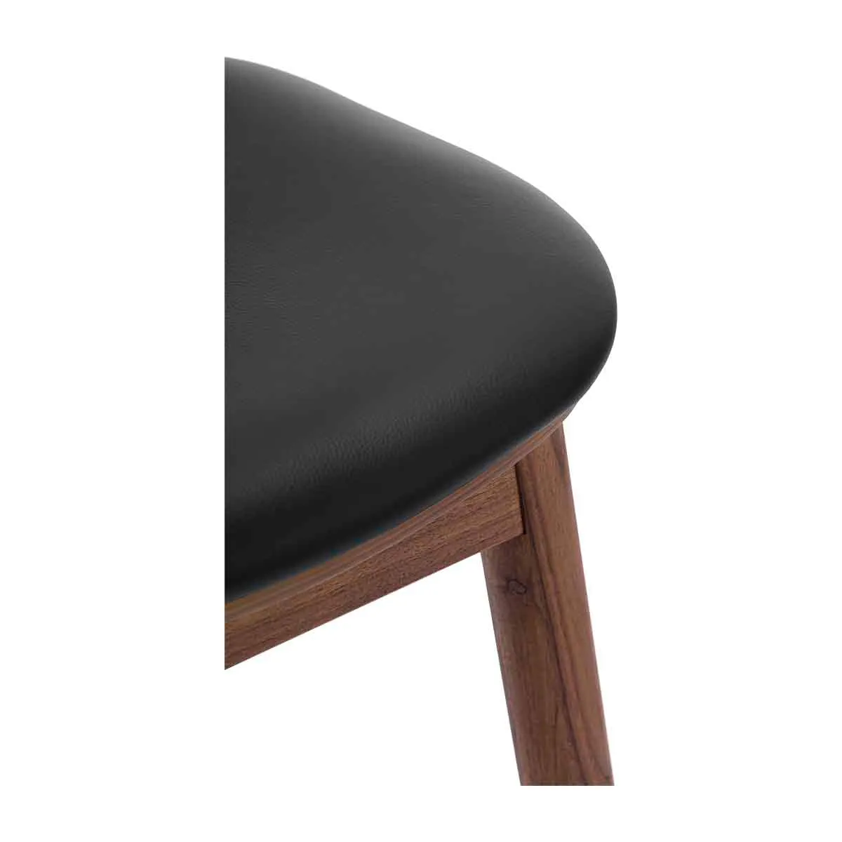 Lando Leather Backless Bar Stool (Walnut)
