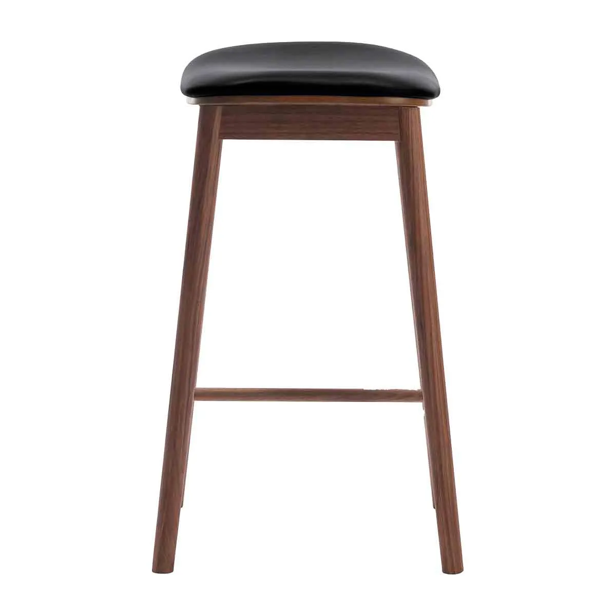 Lando Leather Backless Bar Stool (Walnut)