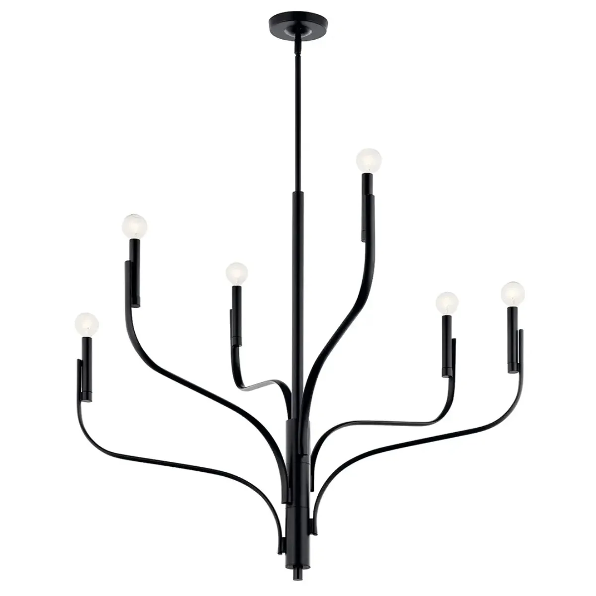 Livadia 36" 6-Light Chandelier, Black Finish