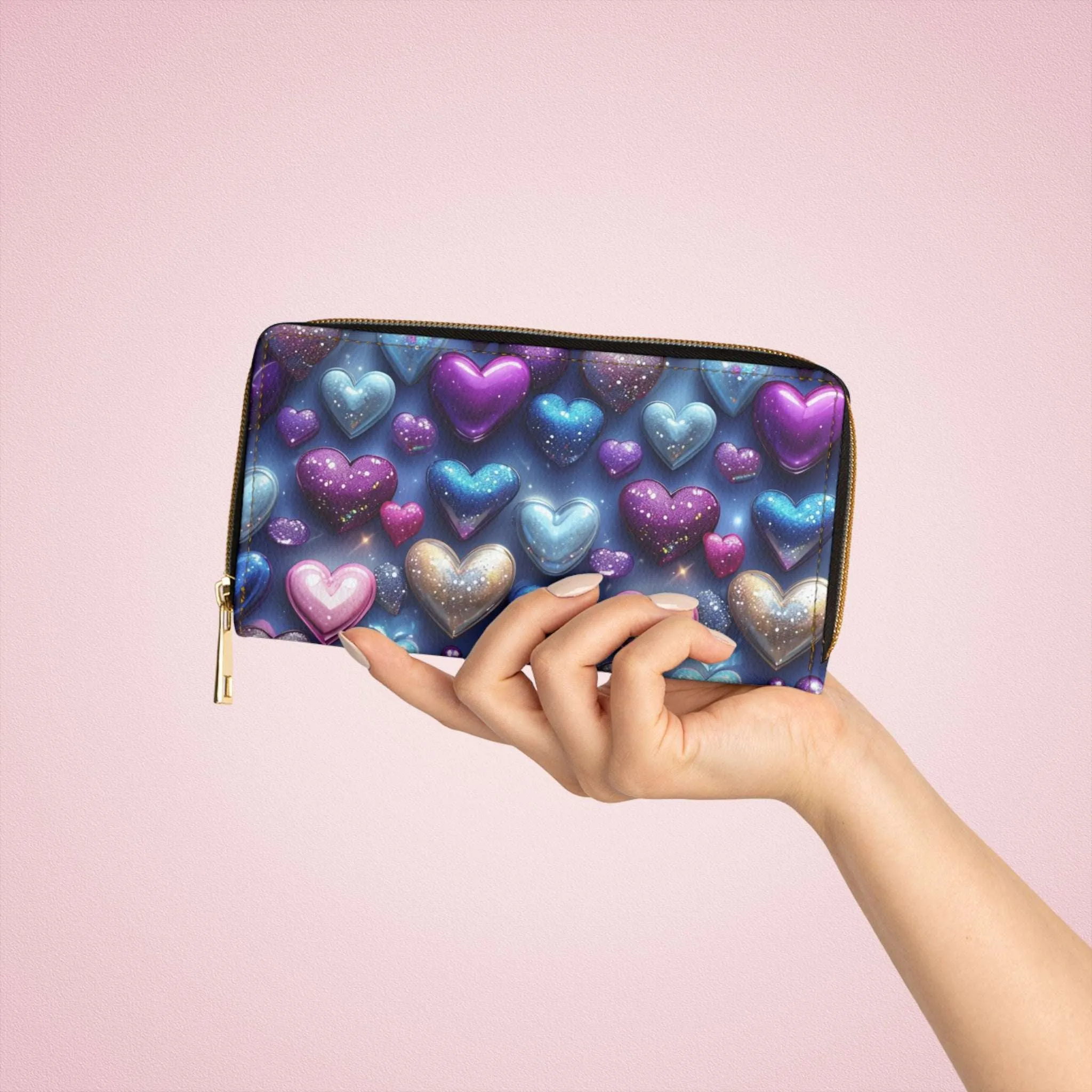 Multi color zipper wallet