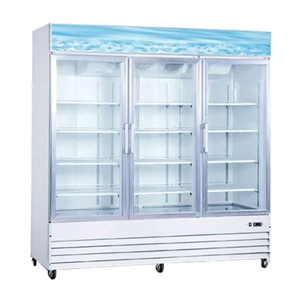 Omcan 50052 78" Swing Glass Door Merchandiser Refrigerator - 53 Cu Ft