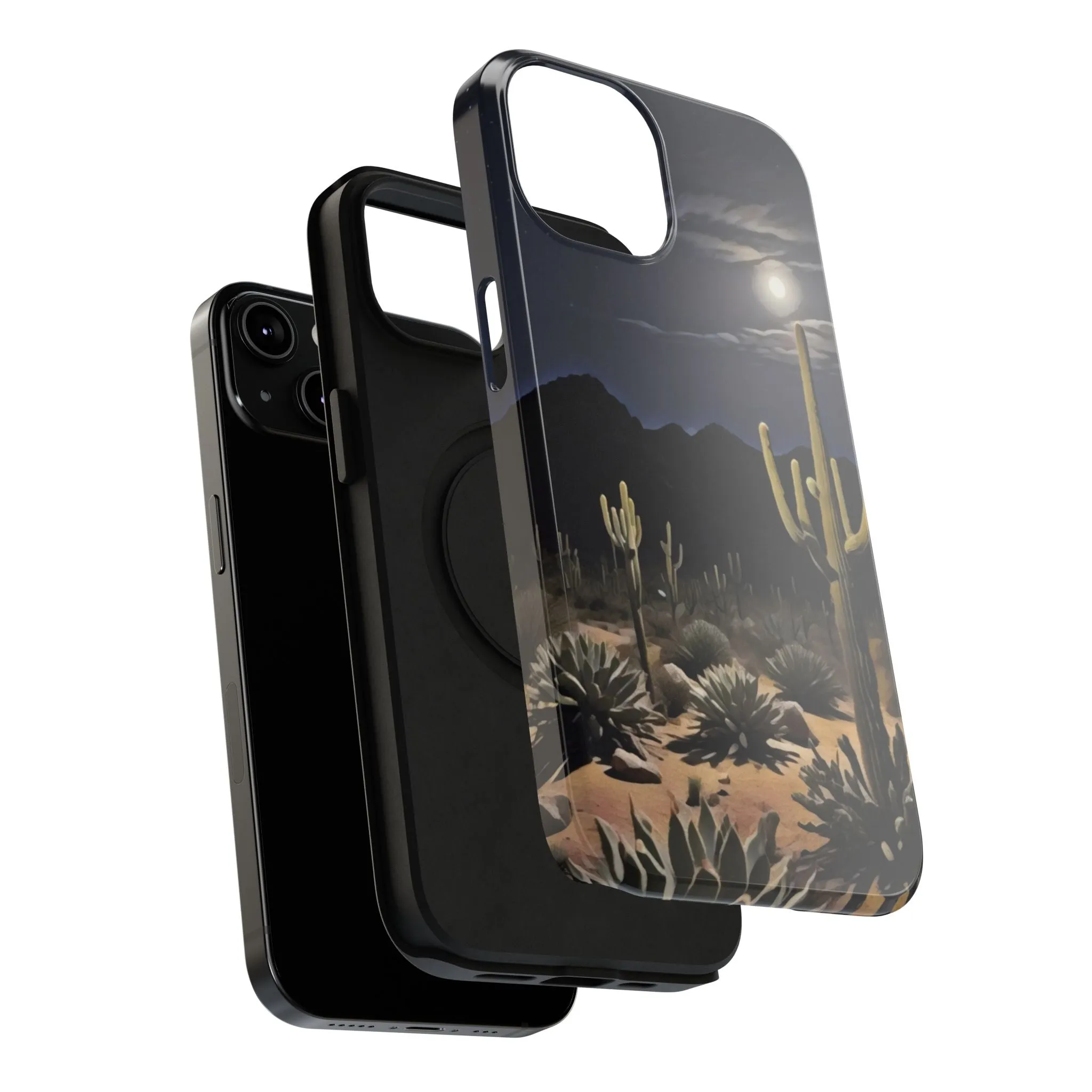 Phone Cases - Midnight Desert Scene Digital Painting