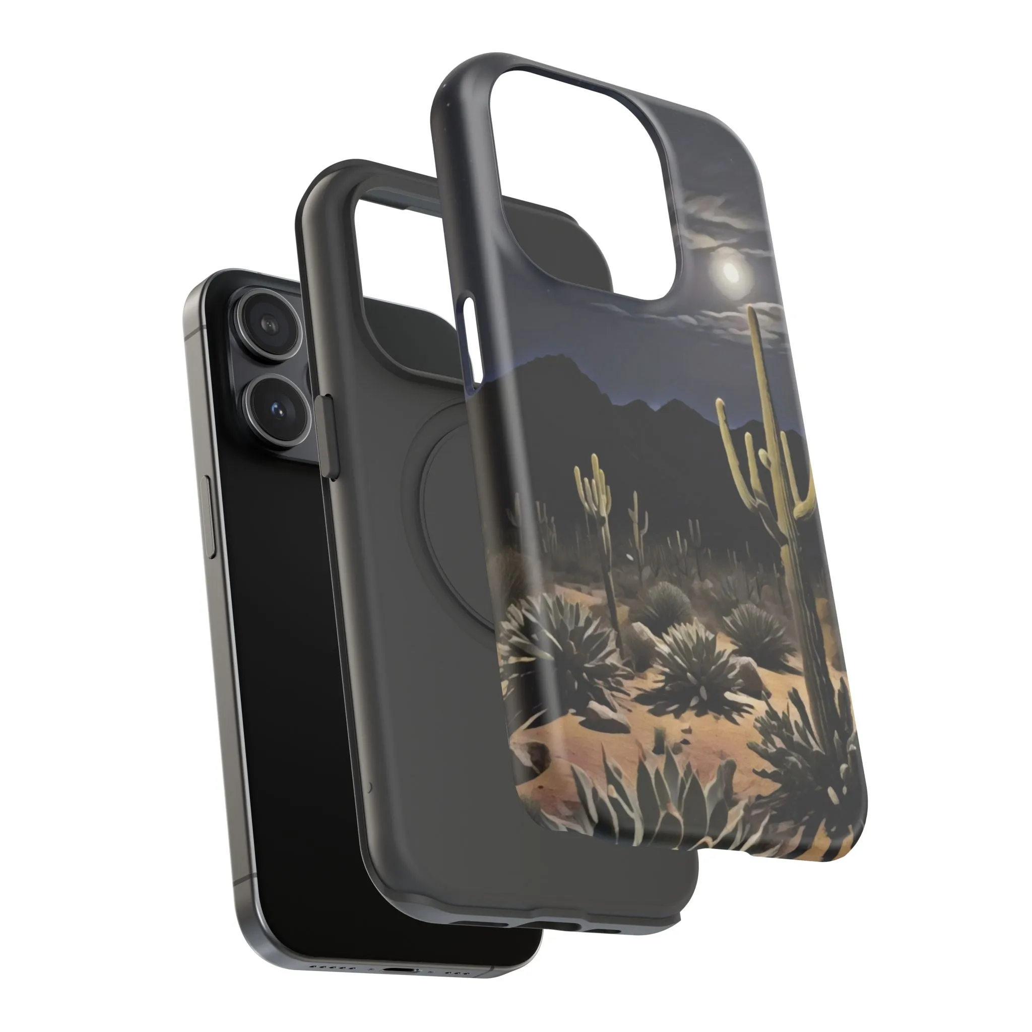 Phone Cases - Midnight Desert Scene Digital Painting