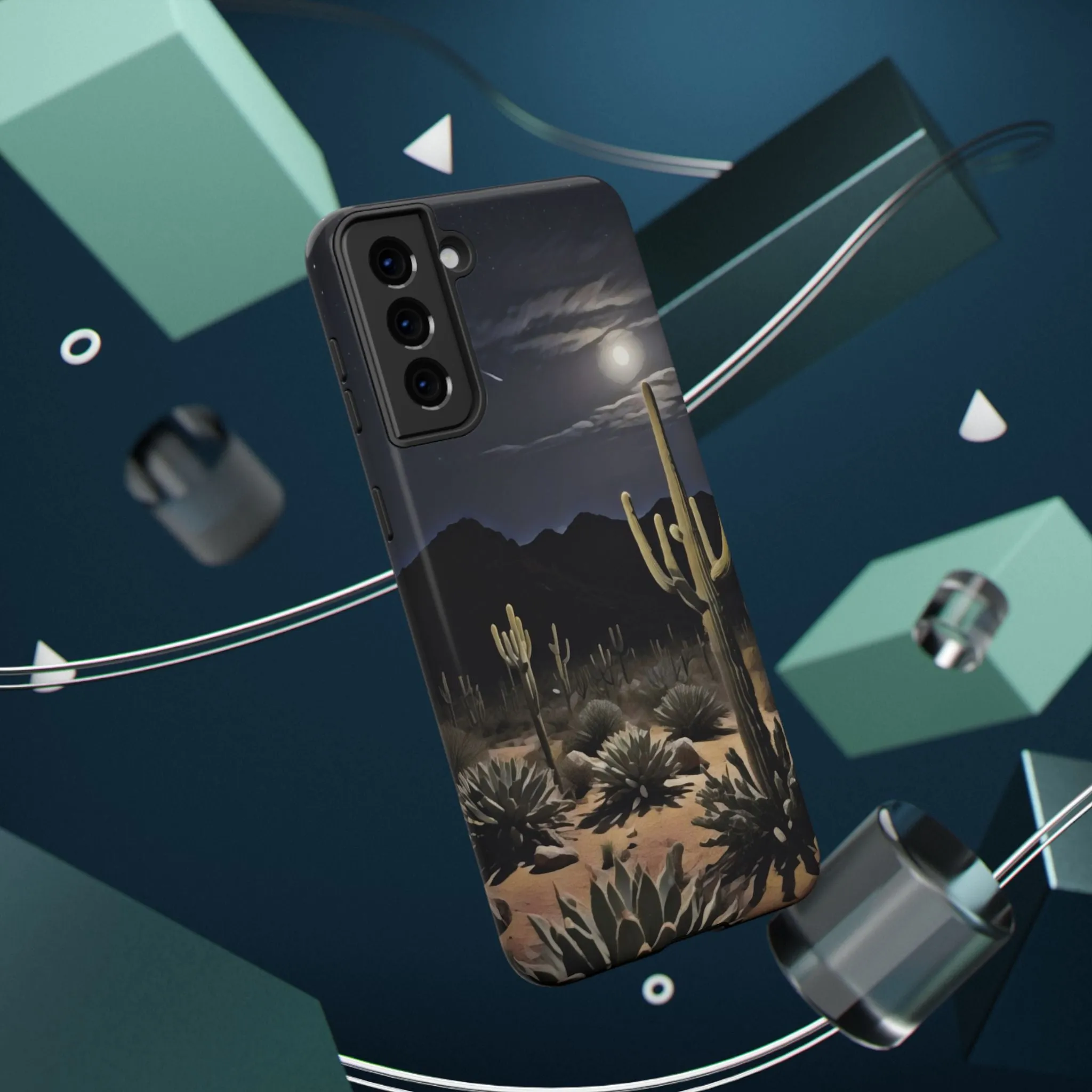 Phone Cases - Midnight Desert Scene Digital Painting