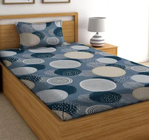 RD TREND® Presents Bedsheet for Single Bed Polycotton 210 TC, Size-60X90 Inches(152X228 CM), Single Bedsheet with Pillow Cover (18X28 Inches) Grey Gold