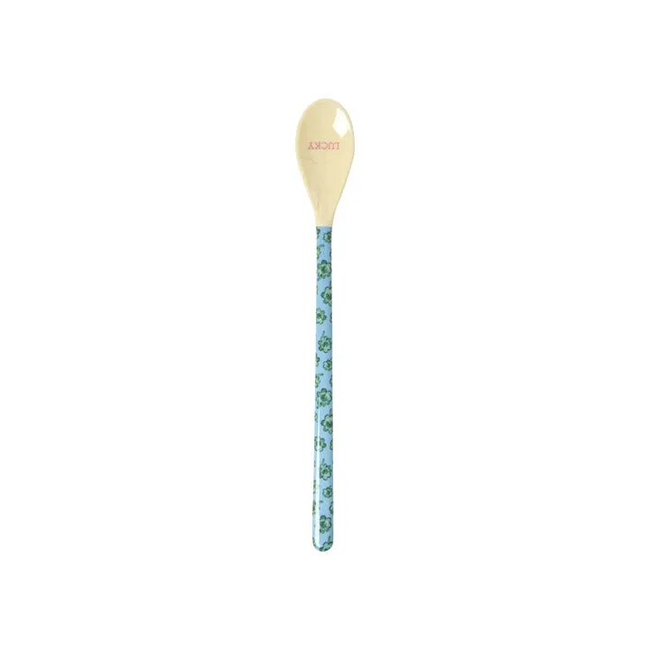 Rice DK Melamine Latte Spoon - Blue - Good Luck Print